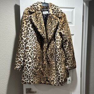 Calvin Klein Collection Leopard Print Teddy Jacket